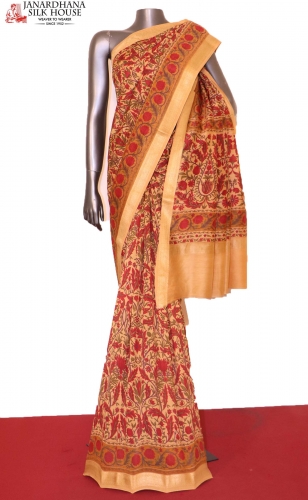 Floral Printed Pure Cotton Saree